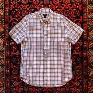 J. Crew Linen Short Sleeve Button Down Shirt